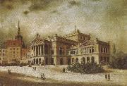 arthur o shaughnessy the leipzig opera house in the augstusplatz painting